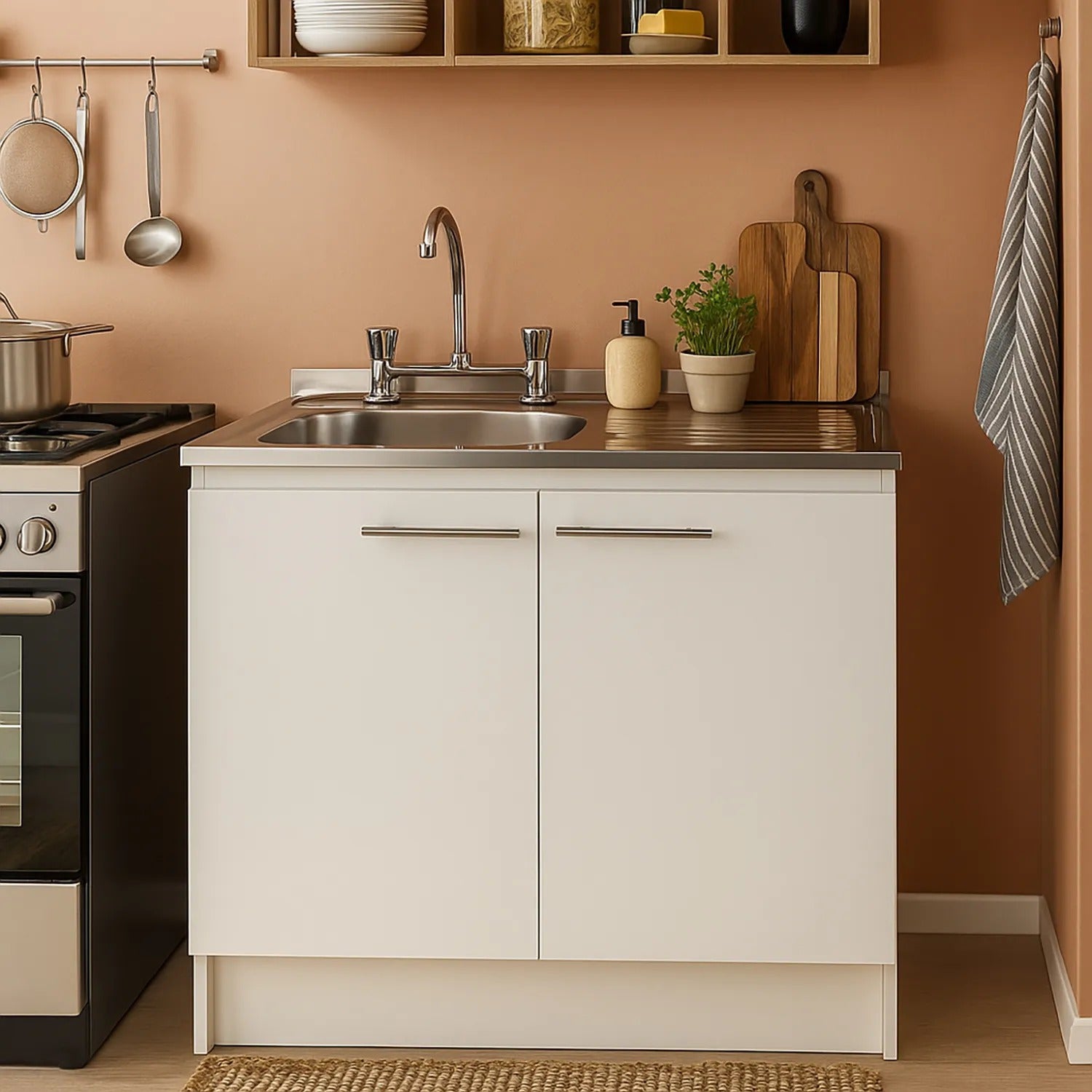 Mueble Lavaplatos + LLave y Sifon